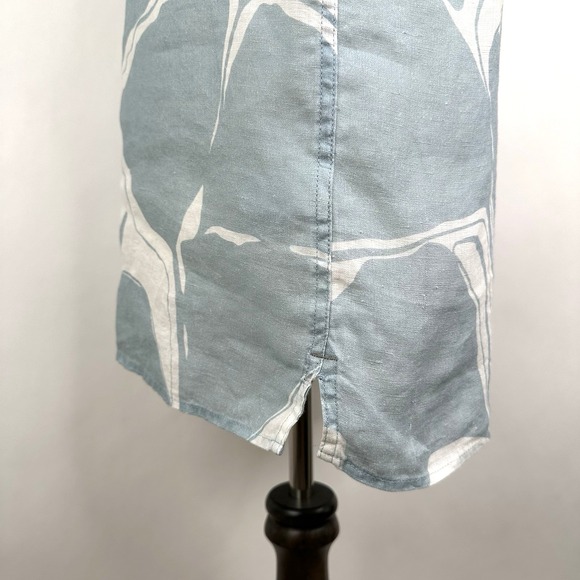 NWT Banana Republic Standard Fit Linen Resort Shirt SMALL Blue Floral Button - Picture 6 of 12